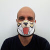 mascherina personalizzata tigerman, mascherina uomo tigre, mascherina divertente, cartoni animati anni 80
