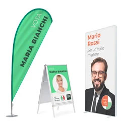 Stampa materiali elettorali a Torino, banchetti, bandiere, roll-up, SECESERVIZI